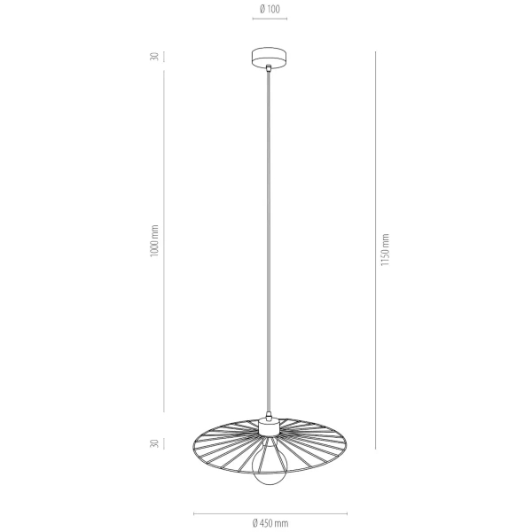 Druciana lampa wisząca ANTONELLA 189249104 metalowy zwis kapelusz czarny