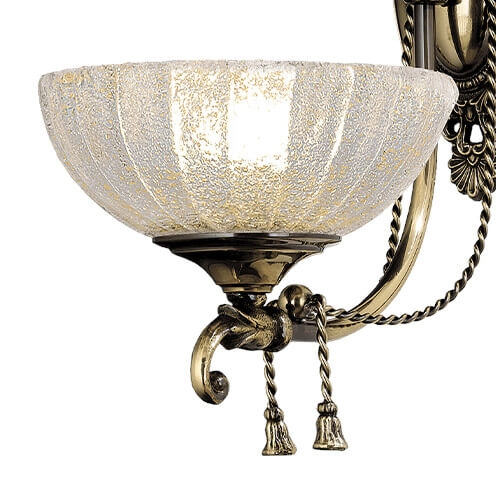 Kinkiet ścienny retro Granada 8307 Amplex szklany ozdobny mosiądz