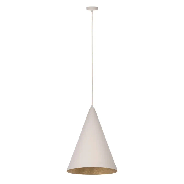 Zwisowa stożkowa lampa VESUVIO 41066 sypialniana beżowa złota