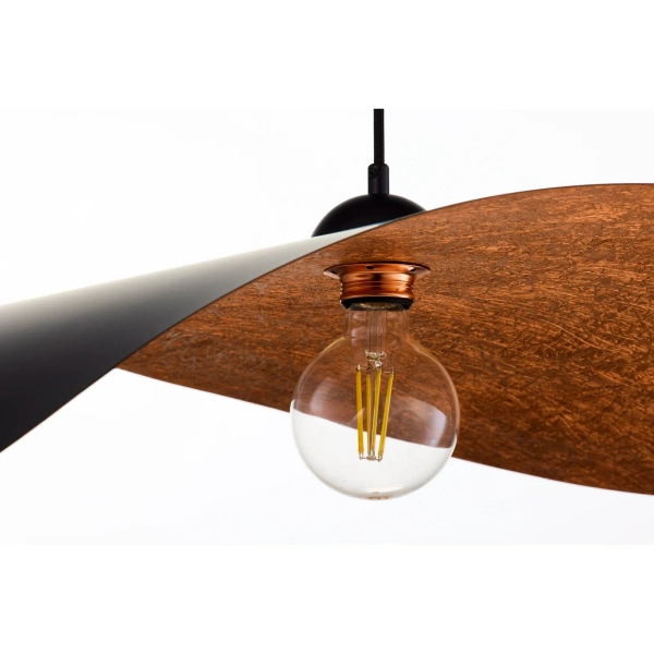Lampa wisząca LEAF miedziana czarna 1xE27 kompozyt do salonu 41919
