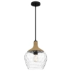 Ekologiczna lampa wisząca Royer QZ-ROYER-1P-MBK szklana rattan czarny