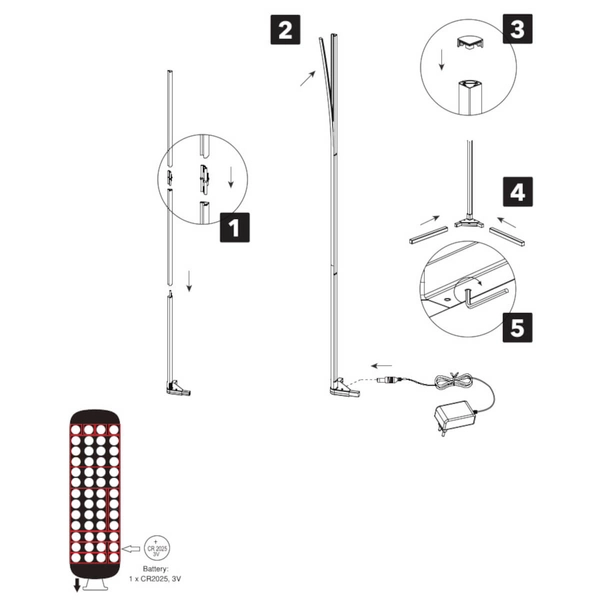 Stojąca lampa podłogowa Level R45721102 RL Light LED 10W RGB czarna