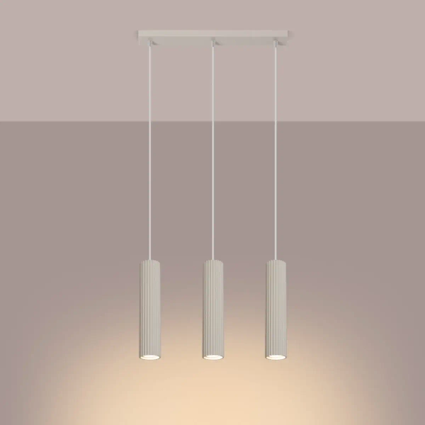 Potrójna lampa wisząca KARBON SL.1594 podłużna beżowa