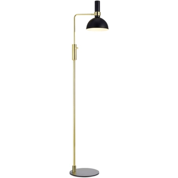 Stojąca LAMPA podłogowa LARRY 106972 Markslojd metalowa OPRAWA kopuła mosiądz czarna