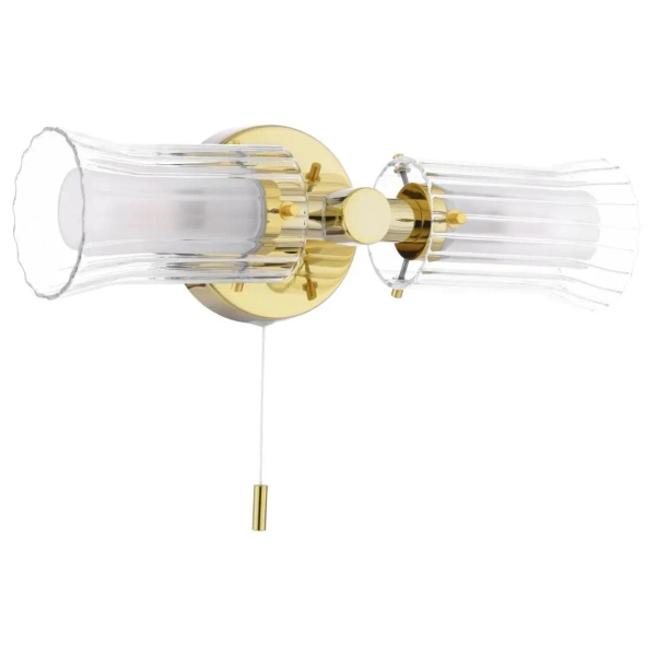 Ścienna lampa łazienkowa Elba ELB0935 szklana góra-dół IP44 złoty