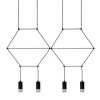 Wisząca lampa na listwie Linea XT068-4P Step nad wyspę czarna