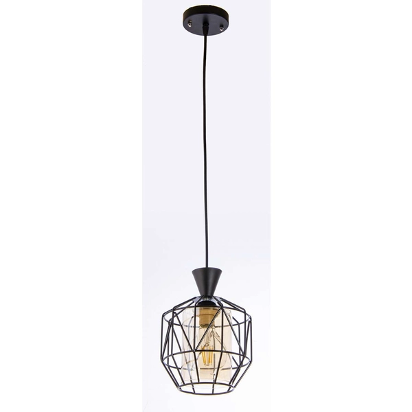 Geometryczna lampa wisząca VEN W-5291/1 BK industrialny czarny miodowy