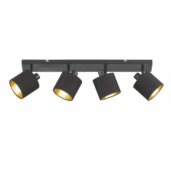 Sufitowa lampa abażurowa IKERIS DL079-80334 regulowana czarny złoty