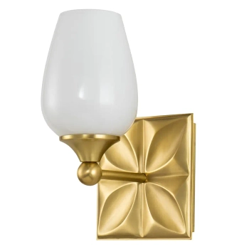 Łazienkowy kinkiet Eplison QN-EPSILON-1WB-AB-O szklany IP44 mosiądz