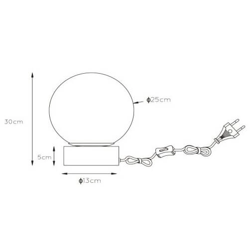 Kulista lampa stołowa Jorit ball do sypialni złota biała