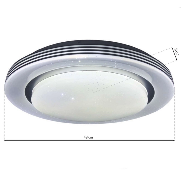 Plafon LAMPA sufitowa KELLY ML6408 Milagro okrągła OPRAWA metalowa LED 48W 3000K - 6000K efekt gwiezdnego nieba biała