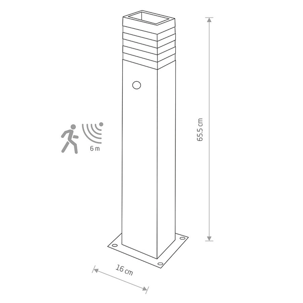 Słupek do ogrodu Rio 9097 prostokątny outdoor z czujnikiem ruchu