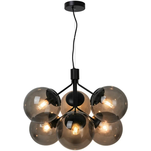 Szklana lampa wisząca nad stół IVONA 2112163003 kule czarny przydymiony