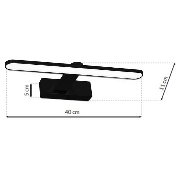 LAMPA ścienna SPLASH ML5615 Milagro łazienkowa OPRAWA galeryjka LED 8W 4000K metalowy kinkiet IP44 czarny