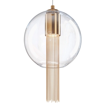 Kulista lampa wisząca Flusso P095PL-01BZ szklana przeźroczysta