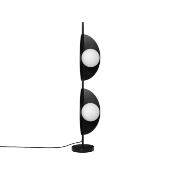 Nowoczesna podłogowa lampa Sallo SAF222P1 kulista biały czarny