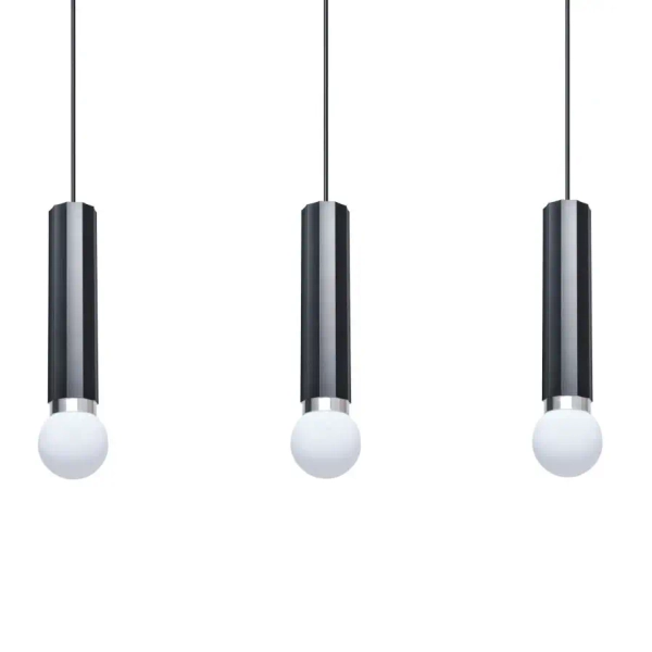 Potrójna lampa wisząca nad wyspę Macera PND-33849-3-BK czarna biała