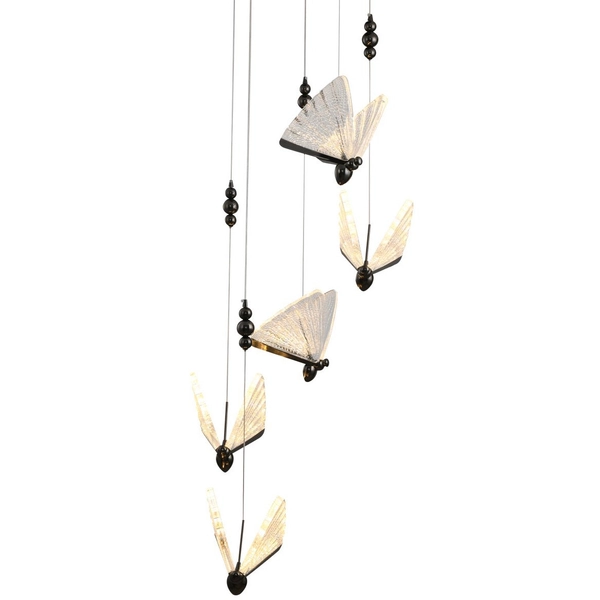 Ledowa lampa wisząca Bee MP0090-5 black Step 20W 3000K pszczoły czarna