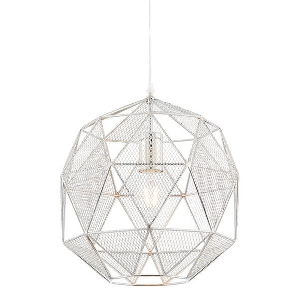 Geometryczna lampa wisząca Armour 72817 do salonu chrom