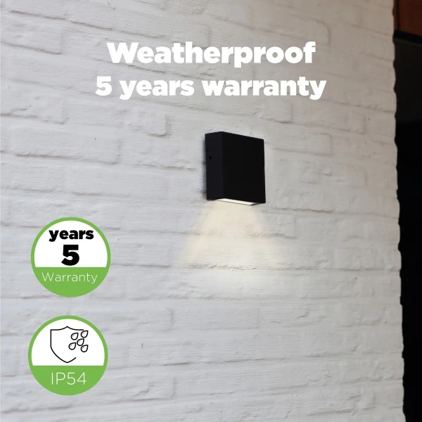 Ścienna LAMPA zewnętrzna GEMINI XF 5104002012 Lutec kinkiet OPRAWA metalowa LED 9W 3000K kwadratowa IP54 czarna
