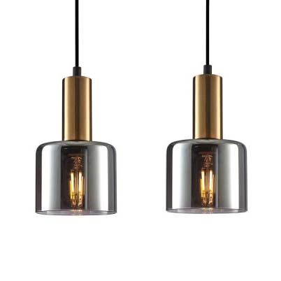 Kuchenna lampa wisząca Santia PND-65342-3-BRO+SG kaskada nad stół miedziana przydymiona