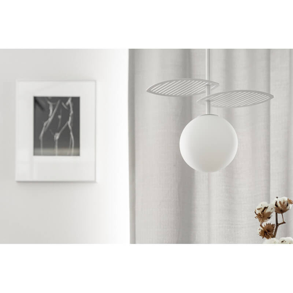 Kulista lampa wisząca Fyllo FYA111P0 metalowa szklana okrągła biała