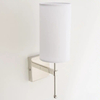 Klasyczna LAMPA ścienna DENVER W01987NI-WH Cosmolight abażurowy kinkiet do salonu nikiel