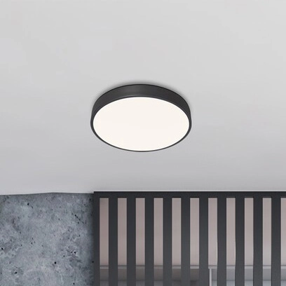 Okrągła LAMPA sufitowa TESIA 3316 Rabalux plafon LED 60W 3000K - 6000K z pilotem czarny