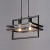 Industrialna lampa wisząca Merci prostokątny zwis czarny
