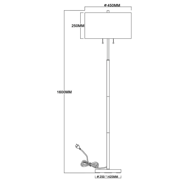 Lampa podłogowa Fogo LP-0304/2F BK Light Prestige tuba do sypialni czarna