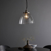 Szklana lampa wisząca Hansen Grand 106896 na łańcuchu srebrna przezroczysta