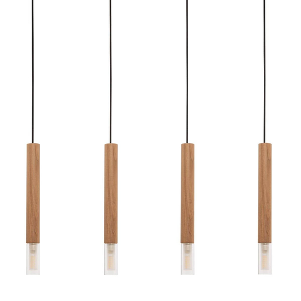 Wisząca lampa skandynawska Madera drewniane tuby do jadalni