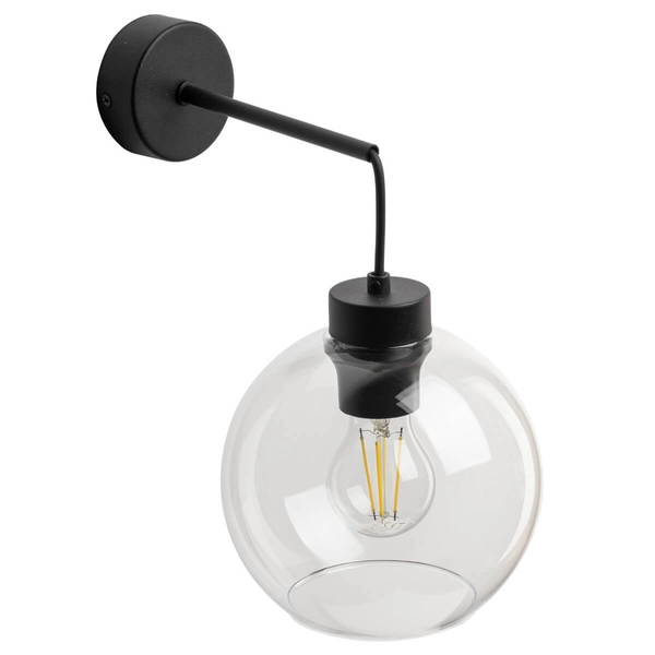 Ścienna lampa do gabinetu Cubus 10245 ball czarna przezroczysta