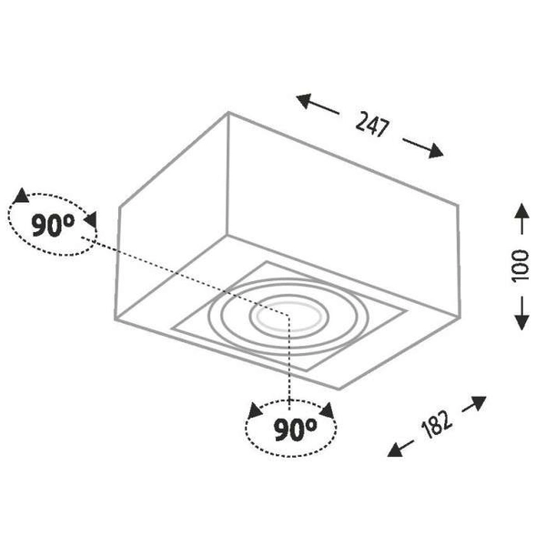 Downlight natynkowy UTO IL 1222 Shilo regulowany kostka LED 10W czarny