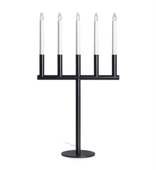 Świecznik stołowy czarny Manhattan candlestick metalowy
