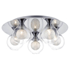 Szklana lampa sufitowa Zeke ZEK5450 kulista kule chrom