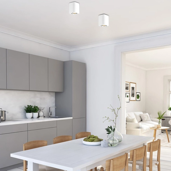 Biały spot ruchomy Kobald 2050 natynkowa lampa tuba do przedpokoju