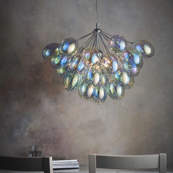 Designerska lampa wisząca Infinity 76450 Endon bubbles kolorowa chrom