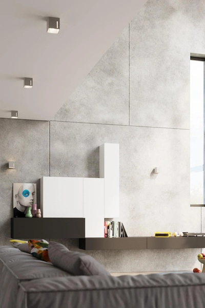 Kinkiet LAMPA ścienna SL.0396 kwadratowa OPRAWA metalowa kostka cube szara