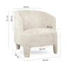 Tapicerowany fotel OSCAR MM001501100358 beżowy kubełkowy tkanina 70cm