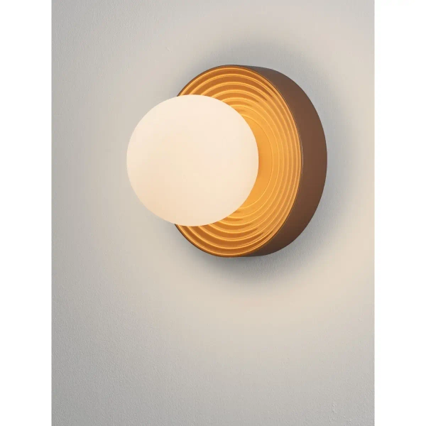 Porcelanowy kinkiet ścienny MALVANO LE45268 do gabinetu karmelowy