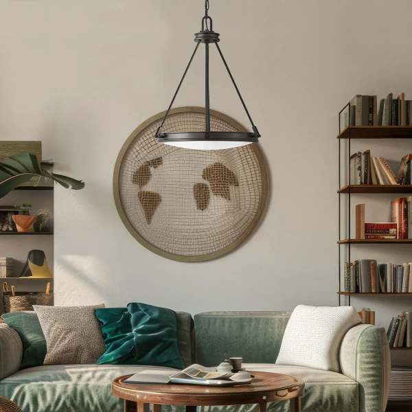 Industrialna lampa wisząca Collier HK-COLLIER-P-BX na łańcuchu czarna