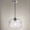 Regulowana wisząca lampa Demarius DEM0108 ryflowany szklany przezroczysty
