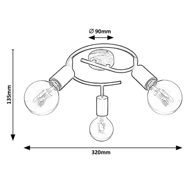 Industrialna LAMPA sufitowa PABLO 3978 Rabalux reflektorki do sypialni czarne