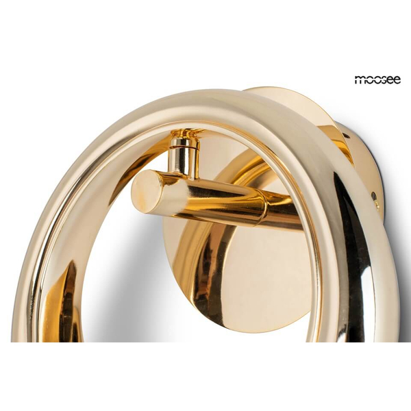 Kinkiet pokojowy Helios MSE010100320 Moosee LED 8W 3000K ring glamour złoty