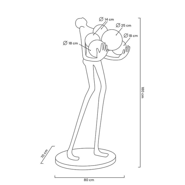 Lampa podłogowa Human MSE010100326 Moosee człowiek do salonu biała czarna