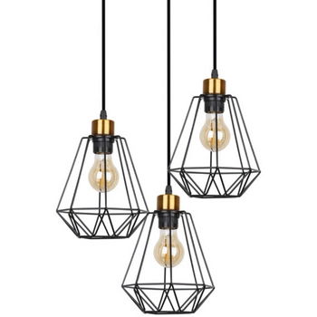 Salonowa lampa wisząca Primo 33-06172 Candellux druciana złota czarna