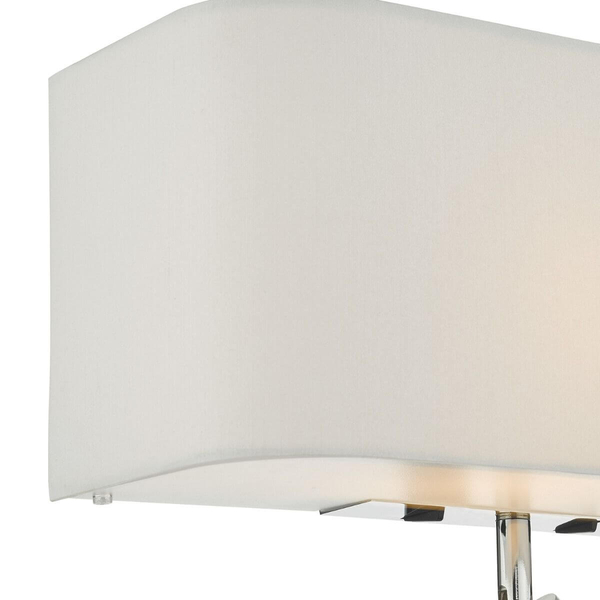 Ścienna lampa do salonu Ronda RON712L tkaninowa metal biały chrom