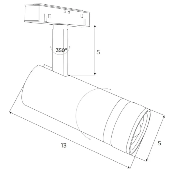 Sufitowa lampa szynowa magnetyczna Dali M0013D LED 13W 3000K czarny