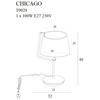 Stołowa lampa CHICAGO T0028 Maxlight z abażurem metal tkanina biała
